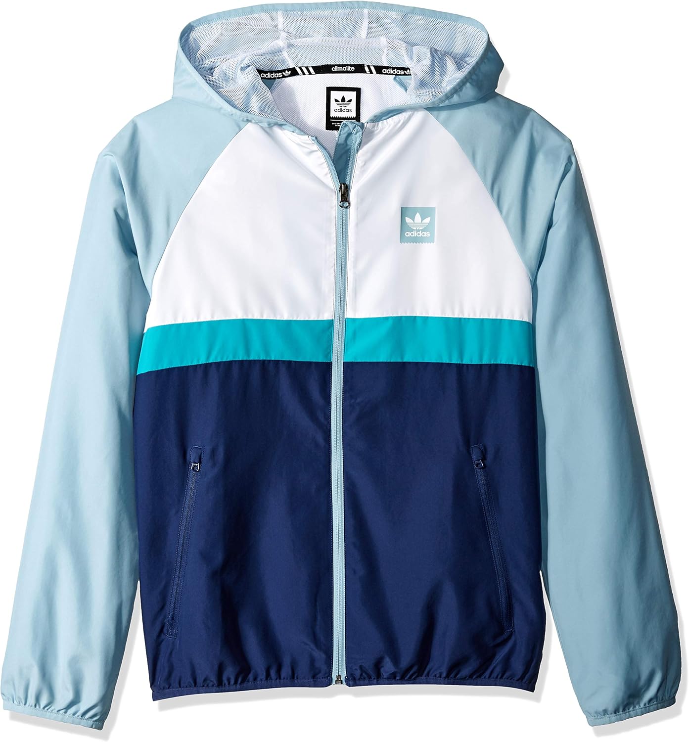 adidas blackbird navy & green packable windbreaker jacket