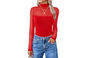 Avidlove Women Long Sleeve Bodysuit Turtle Neck Shapewear Body Suits Mesh One Piece Leotard Shirt Going Out Tops Fall Outfits