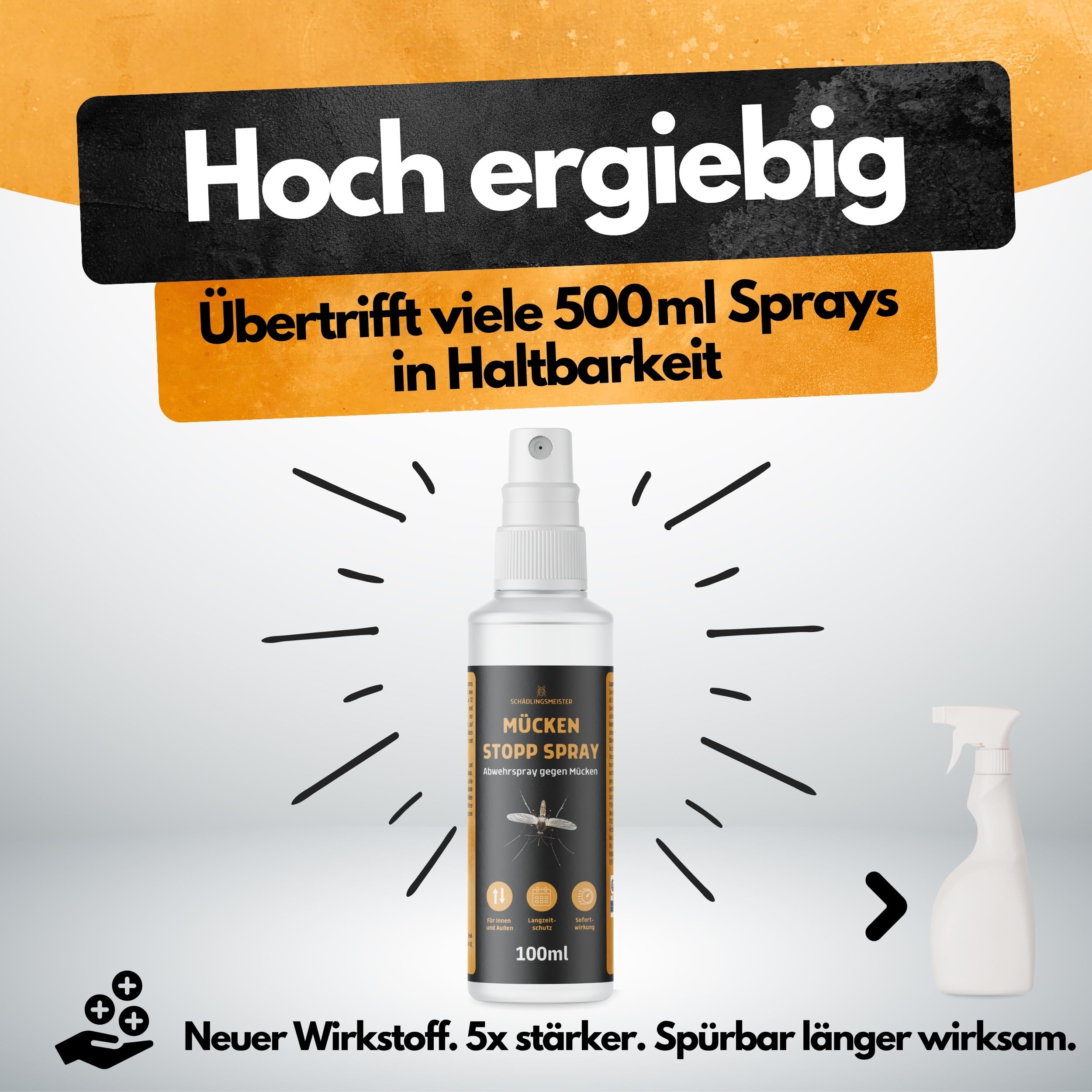 Mücken Stopp Spray – 100 ml – Mückenspray für Wohnung & Oberflächen - Hoch konzentriert – LANGZEITWIRKUNG – Für Innen & Außen – Anti Mückenspray – Mückenabwehr – Mücken bekämpfen – Mückenschutz Spray 6