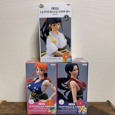 Amazon 15個購入で ワンピースフィギュア Glitter Glamours ナミ お菊 ニコ ロビン ワノ国 Bカラー3種 303 フィギュア ドール 通販