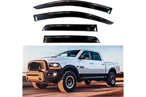 KPY Rain Guard Compatible with 2009-2018 Ram 1500 Crew/Mega Cab, Window Visor Vent for 2010-2024 Ram 2500 & 3500, 2019-2023 R