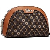 BOYATU Vegan Leather Cosmetic Bag: Refined Pattern Pouch with Built-In Tethered Pull-Out Mirror - Quick Touch-Ups Anywhere - 