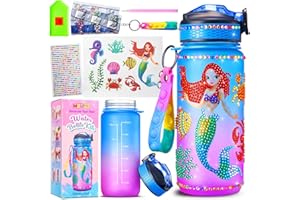 MEIJOY Decorate Your Own Water Bottle Kits for Girls - Kids Water Bottle Birthday Gifts for 4 5 6 7 8-12 Year Old Girl DIY Mermaid Birthday Decorations Arts and Crafts for Kids Ages 6-8 Girls Christmas Gift