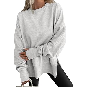 ANRABESS Women Oversized Sweatshirts Thumbhole Long Sleeve Hoodies Shirts 2026 Fall Side Slit Pullover Top Teen Y2k Outfits