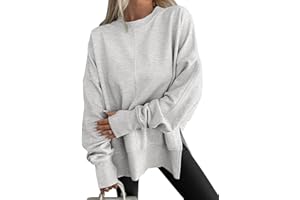 ANRABESS Women Oversized Sweatshirts Thumbhole Long Sleeve Hoodies Shirts 2025 Fall Side Slit Pullover Top Teen Y2k Outfits