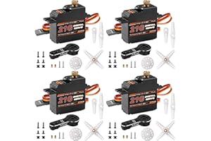 Miuzei 21G Micro Servo Motor Metal Geared Mini Digital Servo Kit with 25T Horn for 1/14 1/16 RC Car Robot Helicopte (4)