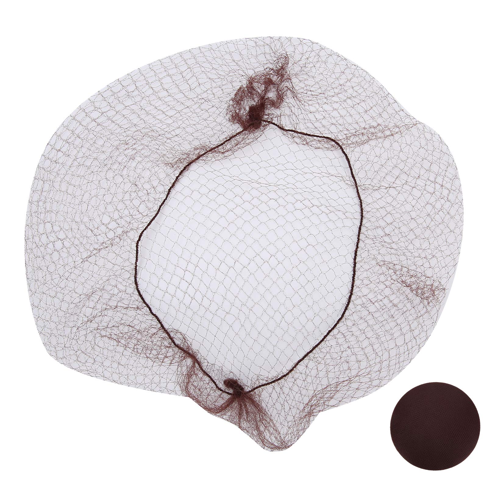 Hair Net, Wig Cap Breathable Hair Mesh Nylon Material Mesh Design Net Home Latex Free Comfortable Salon Secure Fit for Ballet Trainees Hair Buns Actors Hotel Staff Hairdressing Shop(Dark Brown)