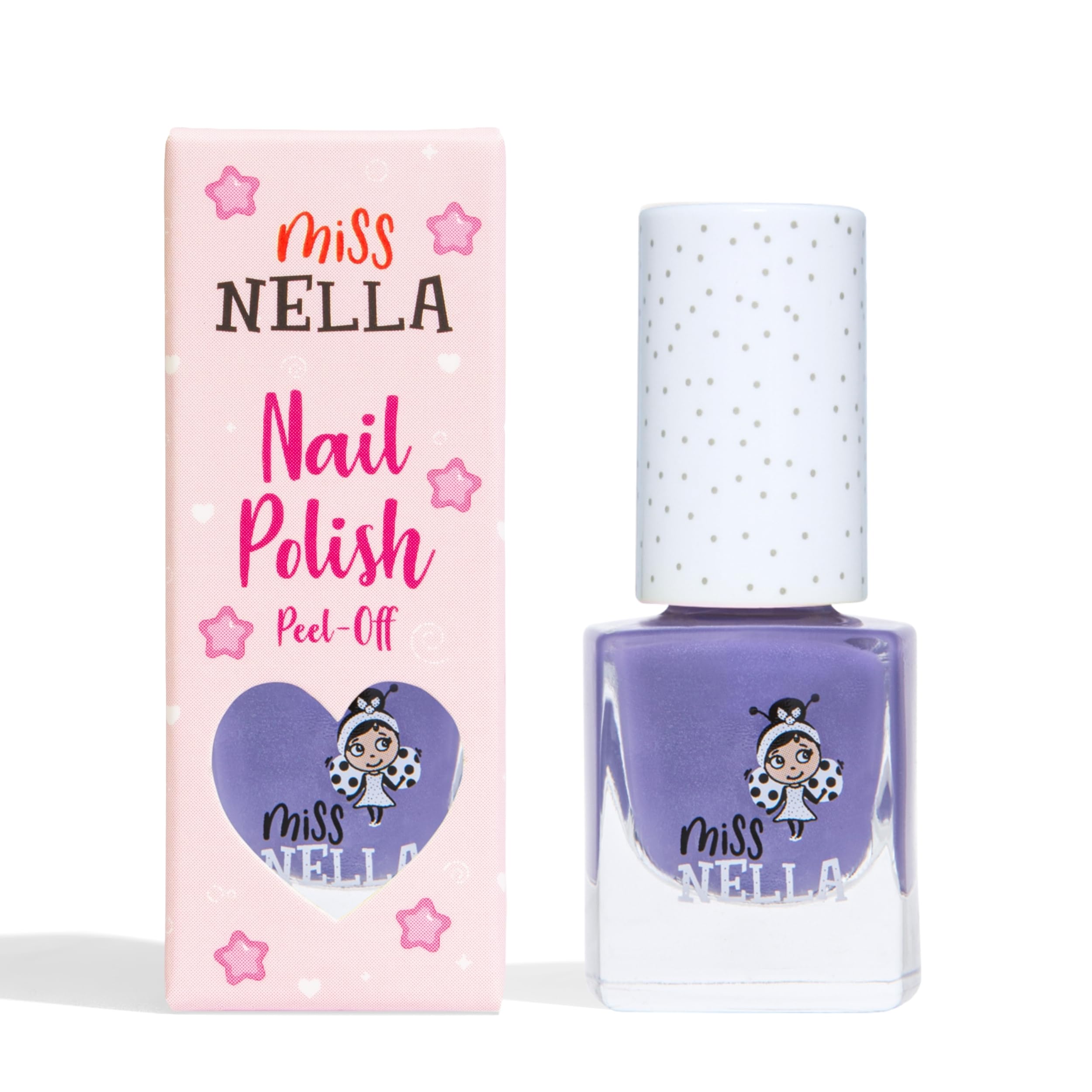 Miss Nella SWEET LAVENDER – Safe Special Glitter Purple Nail Polish for Kids, Non-Toxic & Odor Free Formula for Children and Toddlers, Natural Water Based for Easy Peel Off