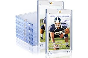 SVALOR Magnetic Card Holders for Trading Cards, 8 Pack 35pt Sports Card Holder, UV Protection Plastic Hard Card Protector Clear Card Slabs for Collectible Baseball Cards, Game Cards