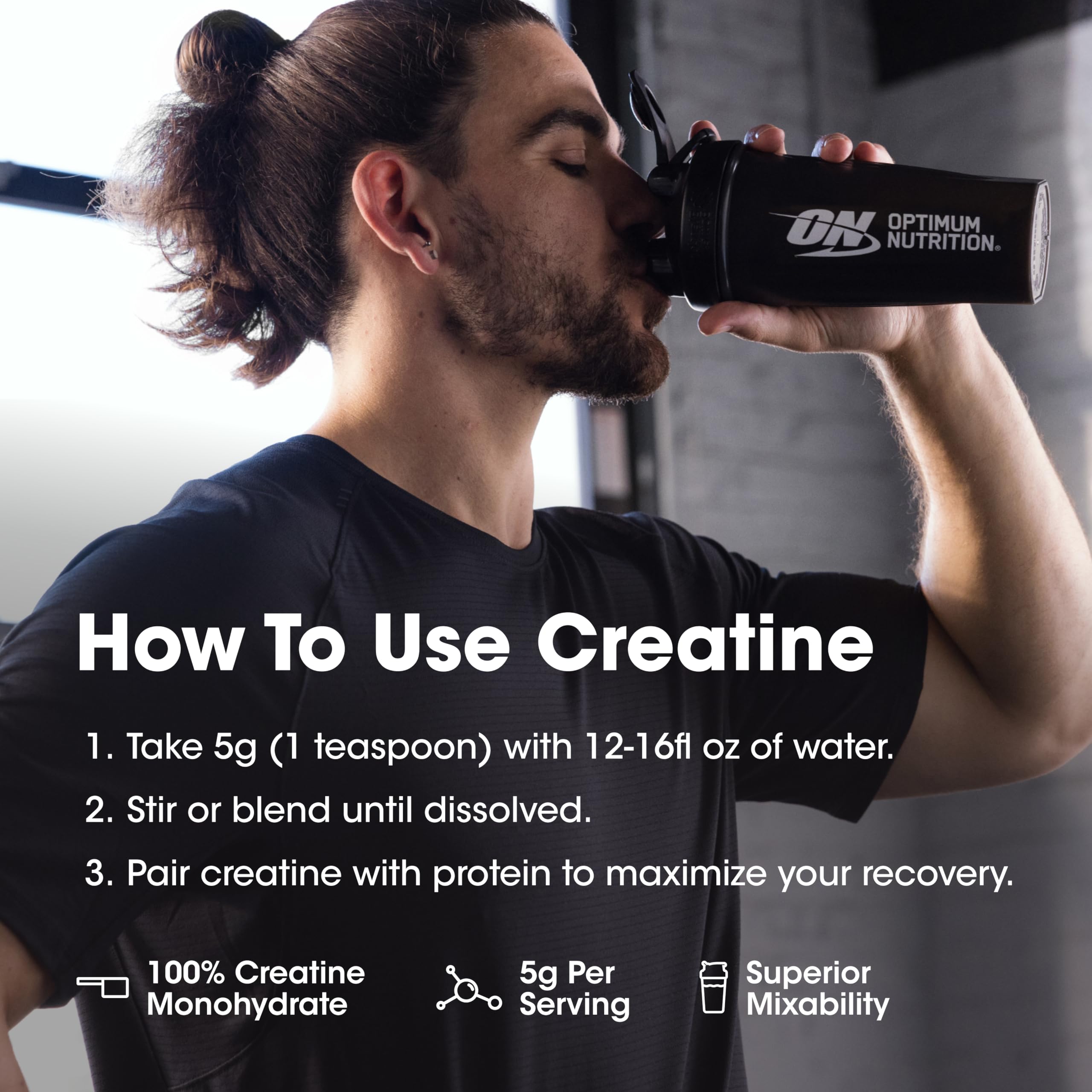 Optimum Nutrition Micronized Creatine Monohydrate Powder, Blueberry Lemonade Creatine, 60 Servings, 360 Grams (Packaging May Vary)