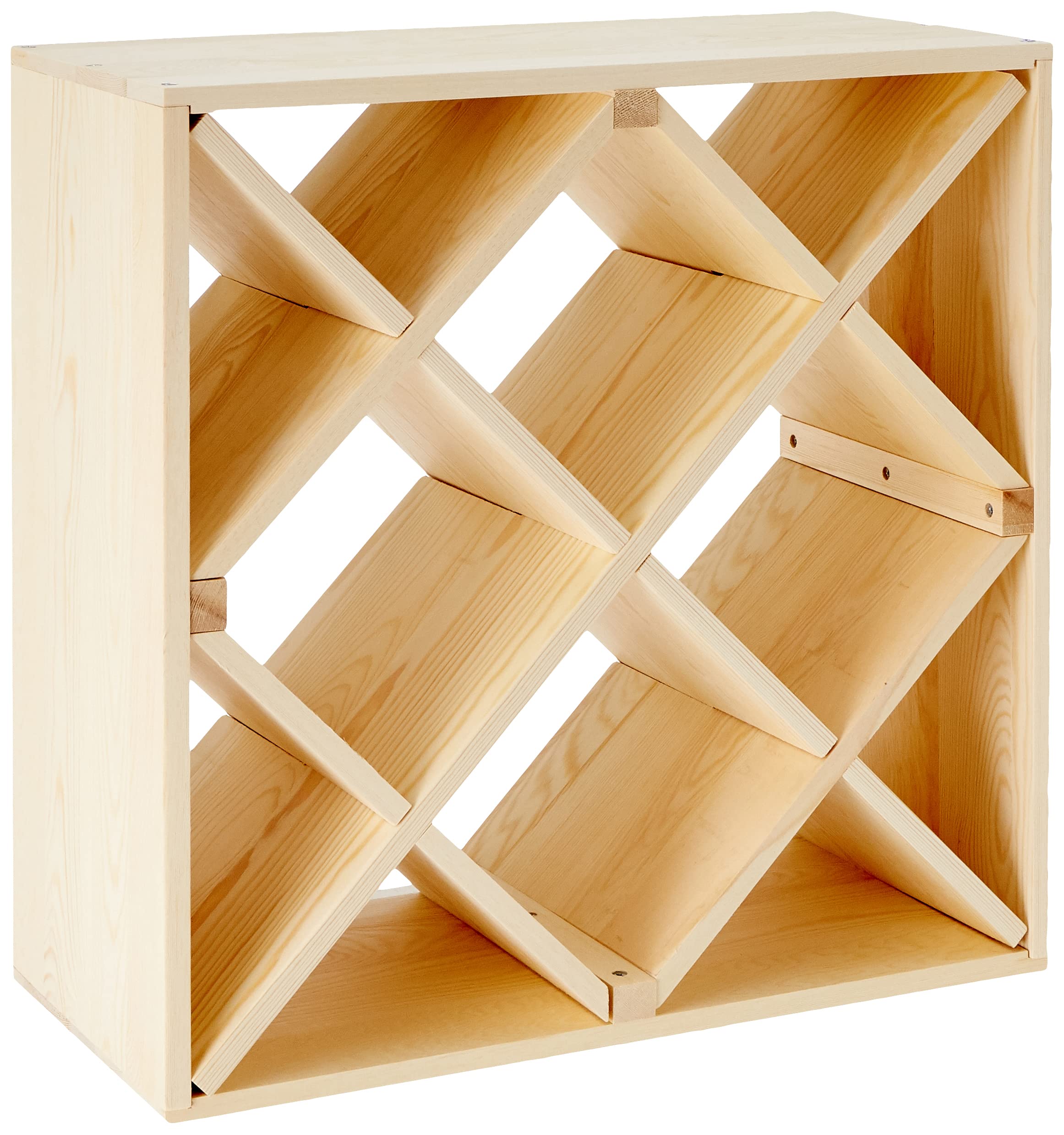 Zeller 13171 Raute Wine Rack Natural Wood 52 x 25 x 52 cm