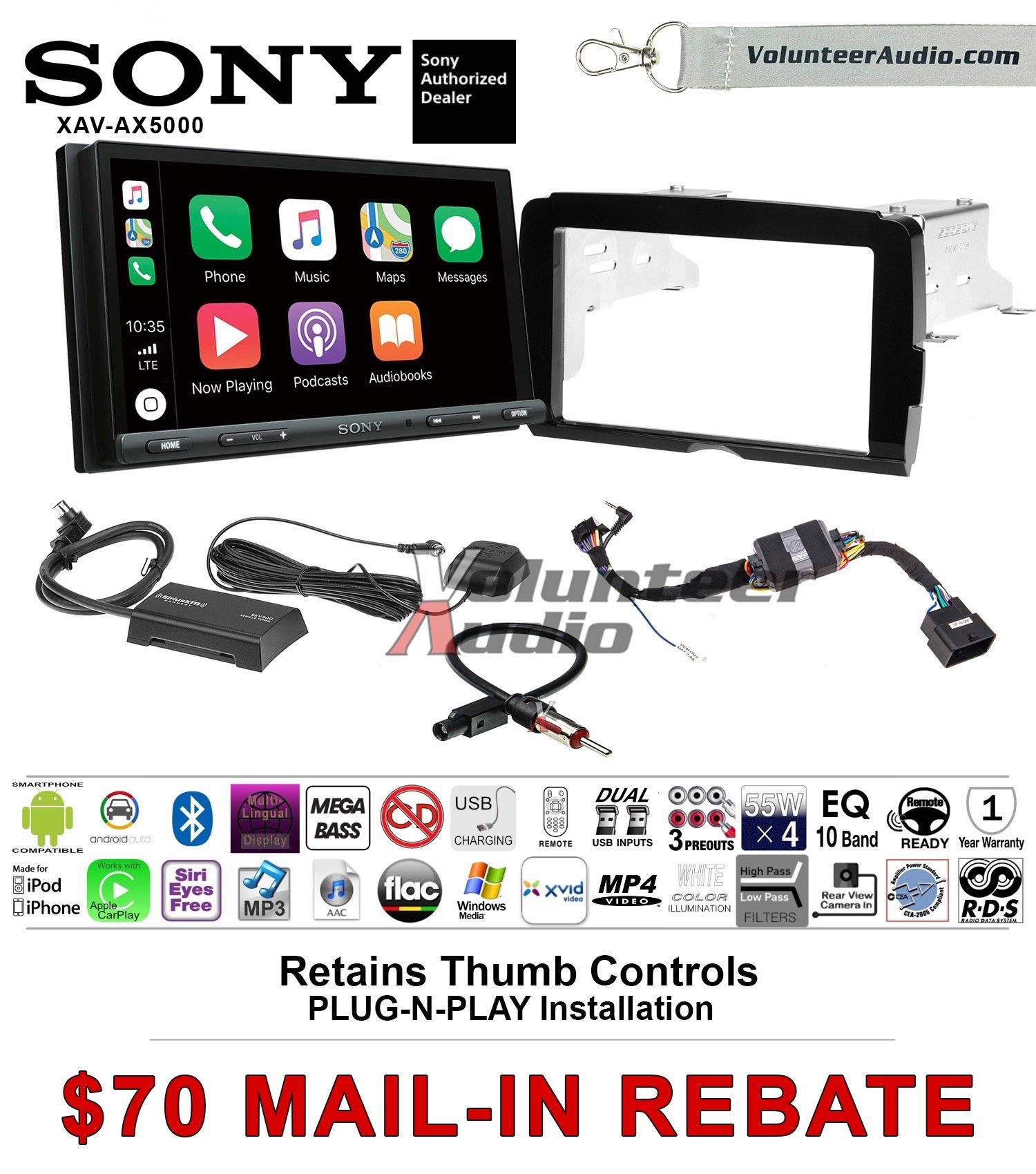 Volunteer Audio Sony XAVAX5000 20142017 Harley Davidson Aftermarket