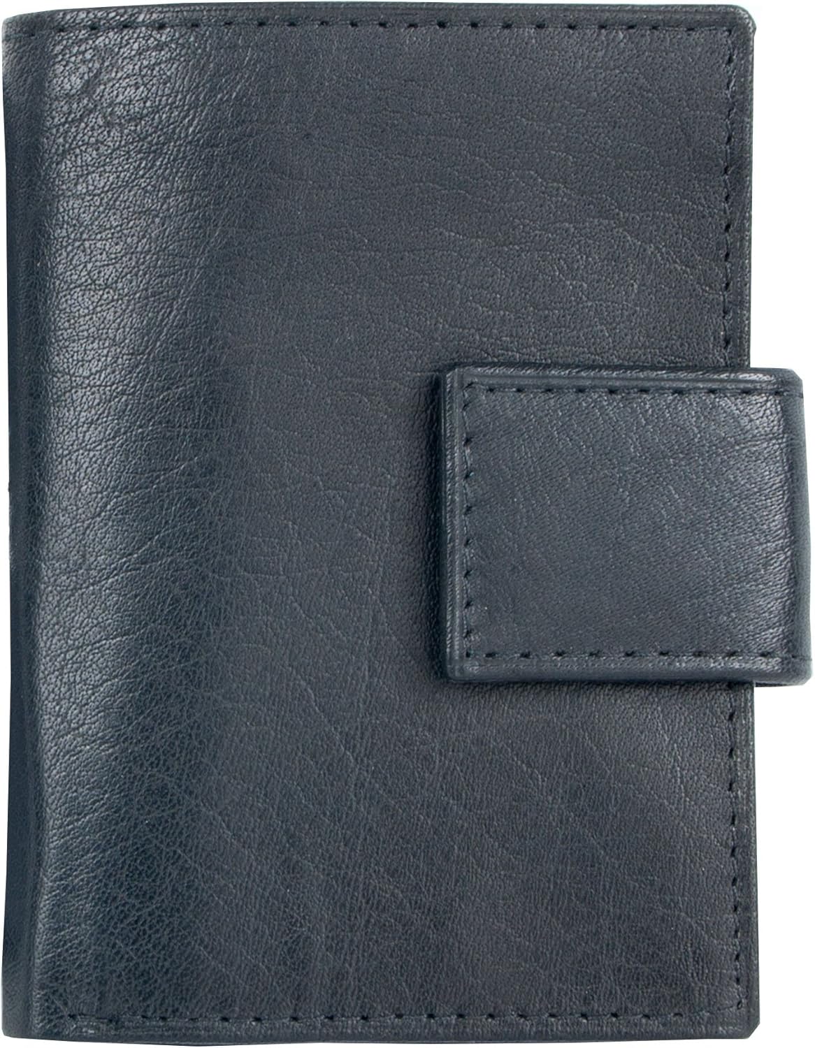 Kristy.X Genuine Leather Credit Card Holder for 14 Cards And Banknotes, Black