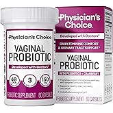Physician's CHOICE Vaginal Probiotics for Women - pH Balance, Odor Control, Yeast Balance, Vaginal Flora & Feminine Health - 6B CFU with Organic Prebiotics and Cranberry Extract - 60 CT