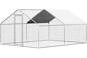 CHIKENCOOP Chicken Coop Large Metal Chicken House Chicken Pen Outdoor for More Than Chickens Poultry Cage with Waterproof Cover for Rabbits Duck Walk-in Chicken Runs for Yard with Cover Outdoor
