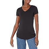 Amazon Essentials Women's Relaxed-Fit Short-Sleeve V-Neck Tunic (Available in Plus Size)