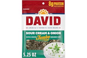 DAVID Roasted and Salted Jumbo Sunflower Seeds, Sour Cream and Onion Flavor, 5.25oz.
