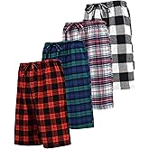 Andrew Scott Men's Cotton Flannel Soft Woven Lounge PJ Shorts | Drawstring & Pockets | Multi Packs
