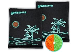 Wisesorb 500g x 2pcs Rechargeable Desiccant Packs, Reusable Car Dehumidifier, Microwave Reactivated Silica Gel Packets Moisture Absorber with Color Indicating for Safe Closet Basement Garage