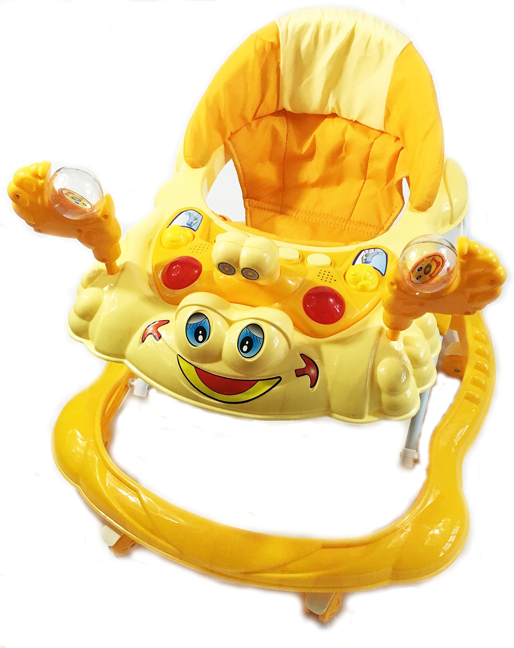 baby walker pink blue Yellow WOODFIELD® Boys Girls 3 in 1 360 degree wheel (Yellow)