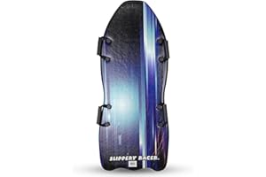 Slippery Racer Downhill Falcon Adults and Kids Foam Toboggan Snow Sled for Up to 2 Riders with Handles, Midnight Hologram Blue