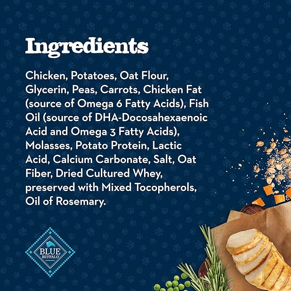 BLUE BUFFALO BABY BLUE SOFT BISCUITS WITH DHA, NATURAL DOG TREATS FOR PUPPIES, GREAT FOR TRAINING, WITH CHICKEN & CARROTS, 8-OZ BAG