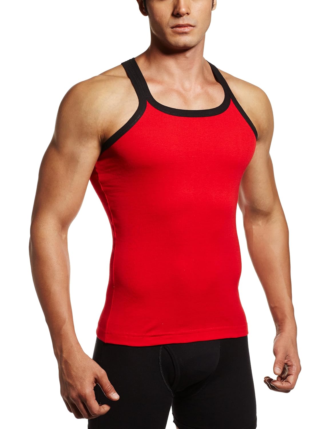 Buy Rupa Hunk Men's Cotton Vest (1051Red and Black75) at Amazon.in