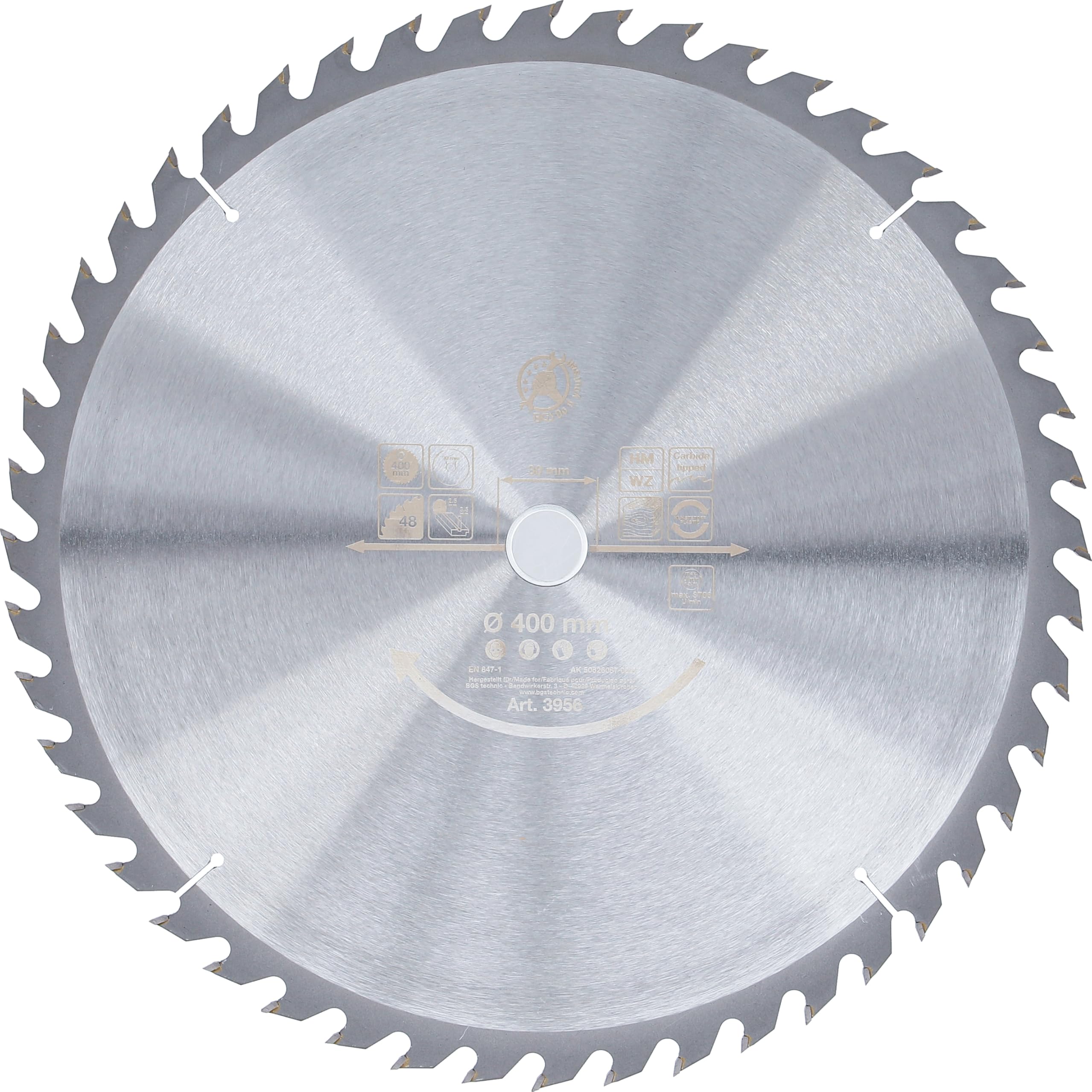 BGS Diy 3956 | Carbide Tipped Circular Saw Blade | Ø 400 x 30 x 3.4 mm | 48 teeth