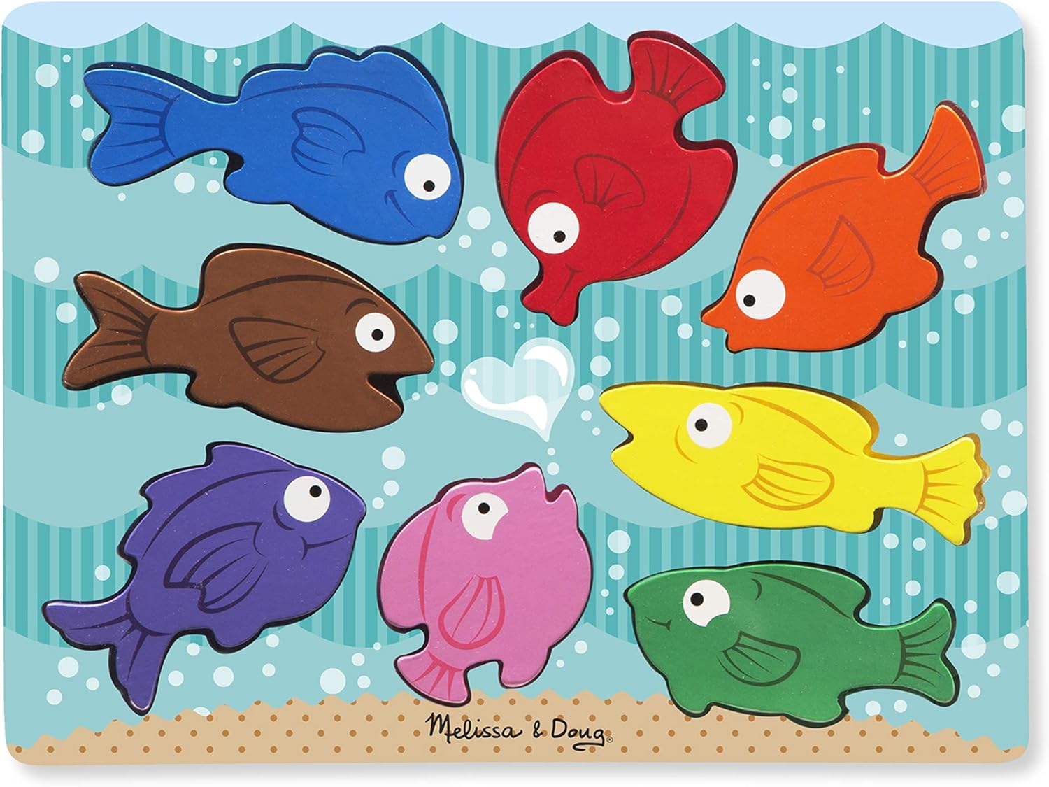 Melissa & Doug Colorful Fish Chunky Puzzle: Game: Toys & Games