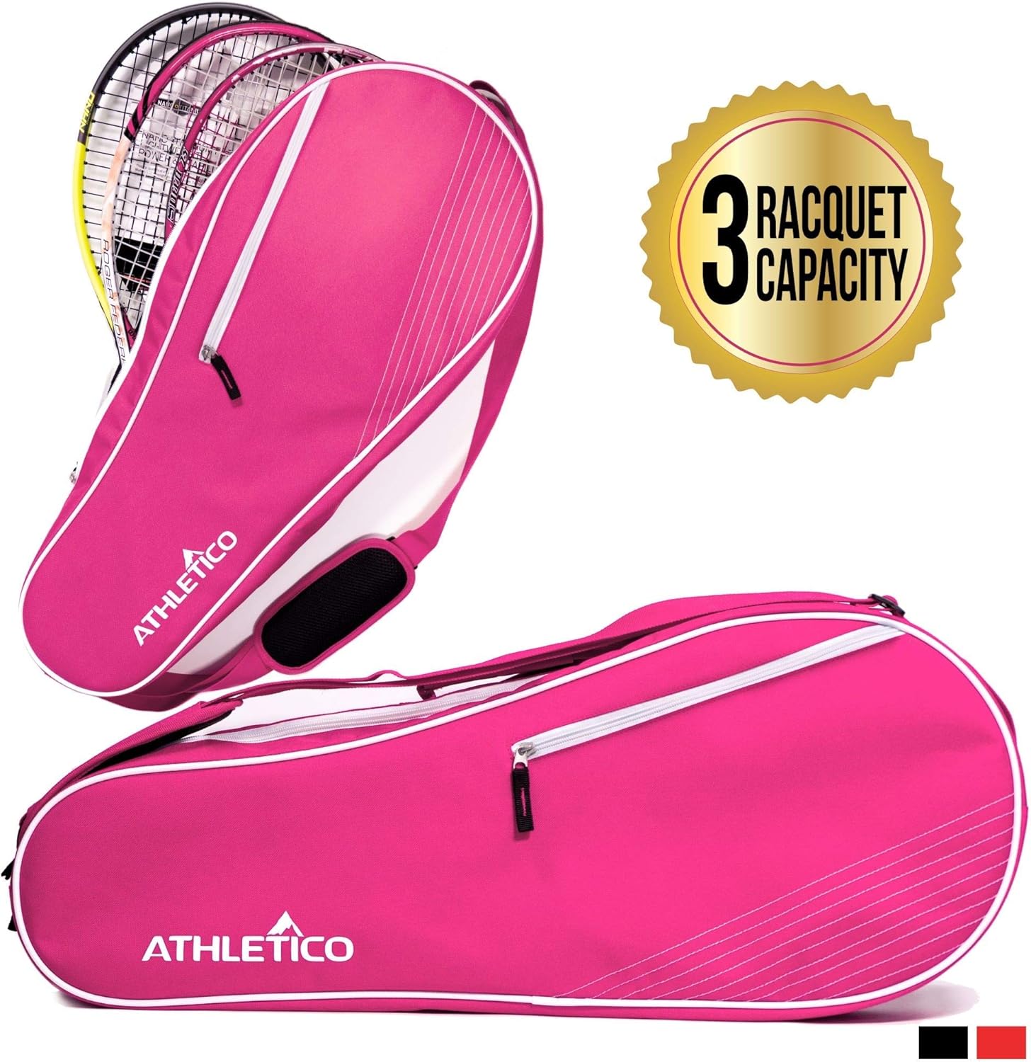 Athletico 3 Racquet Tennis Bag Padded to Protect Rackets