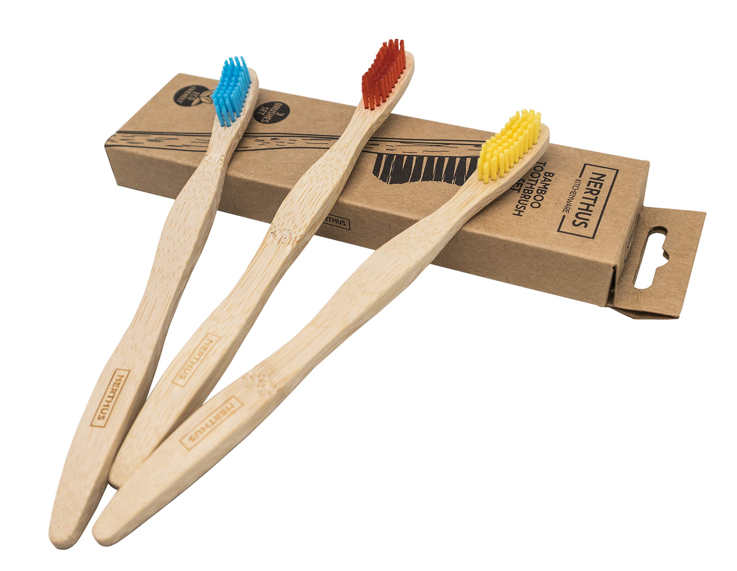 Set of 3 Bamboo Toothbrush