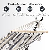 VonHaus Hammock with Stand Freestanding 1 Person Polycotton Blue White view 6
