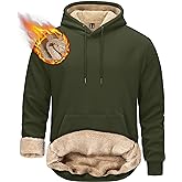 TACVASEN Men's Pullover Hoodie Thick Sherpa Lined Kangaroo Pocket Winter Windproof Warm Fleece Hoodie Athletic Sweatshirts