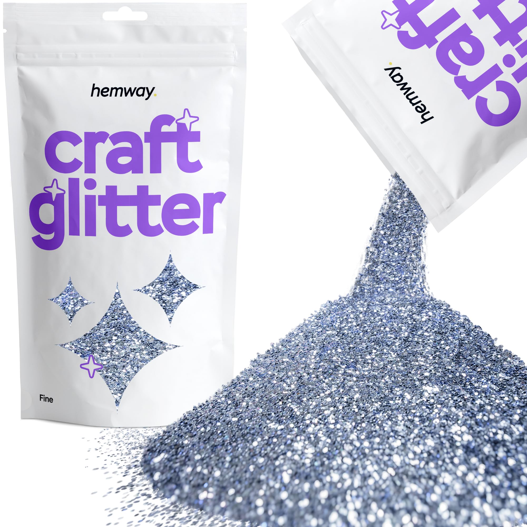 Hemway Craft Glitter Azure Blue 100g Fine Glitter for Crafts, Resin, Cosmetic, Nail, Face, Body, Festival, Tumblers, Art, Candle, Crafting