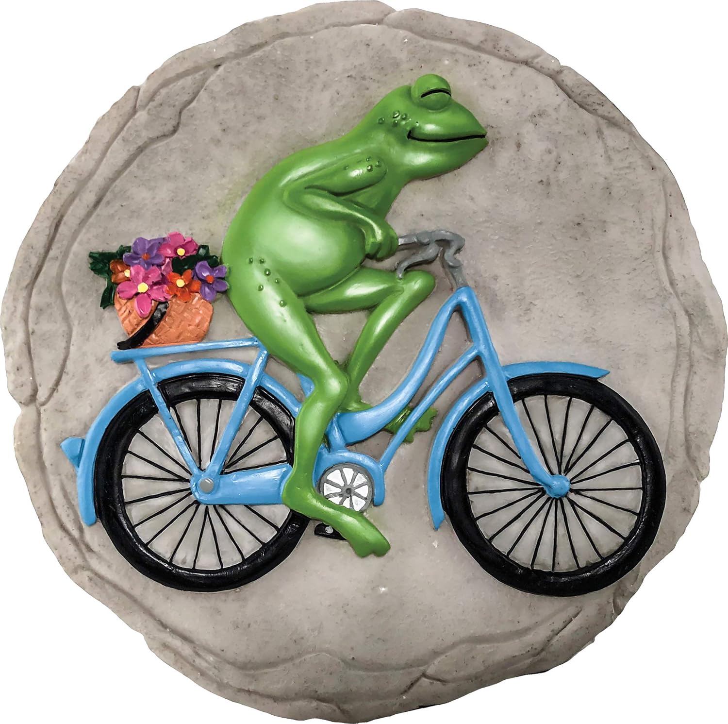 Plaques & Wall Art - Spoontiques - Garden Décor - Frog on Bicycle Stepping Stone - Decorative Stone for Garden