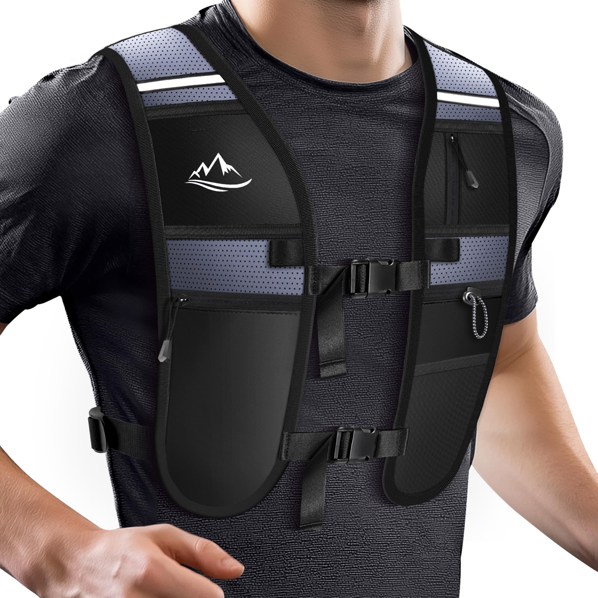 Rolgno Running Vest, [Lightweight & Reflective] Hydration Vest with 2L Large Compartment, Breathable Running Backpack for Women and Men, Water Vests for Cycling Marathon Trail Jogging Hiking