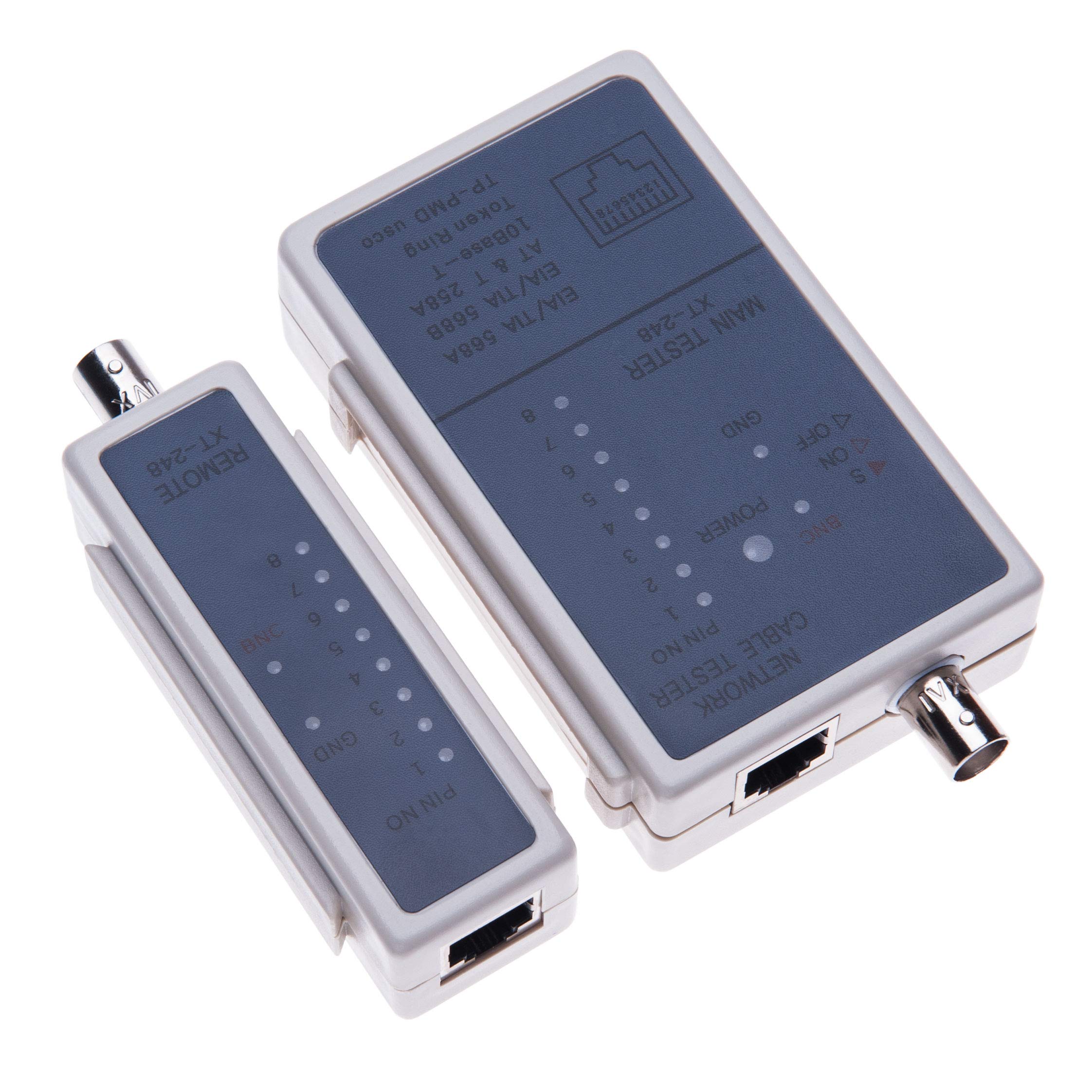 RJ45, BNC Coaxial Cable Tester by Keple for LAN Test, Ethenet, UTP, STP, TNC, USOC 8P8C, 6P6C, 4P4C Network Connection, RJ11, RJ12 Plug Inernet Wire Modular Nettworking Tool