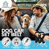 SOL 2 Pack Dog Car Seat Belts 70cm Adjustable Nylon Clip-On UK view 3