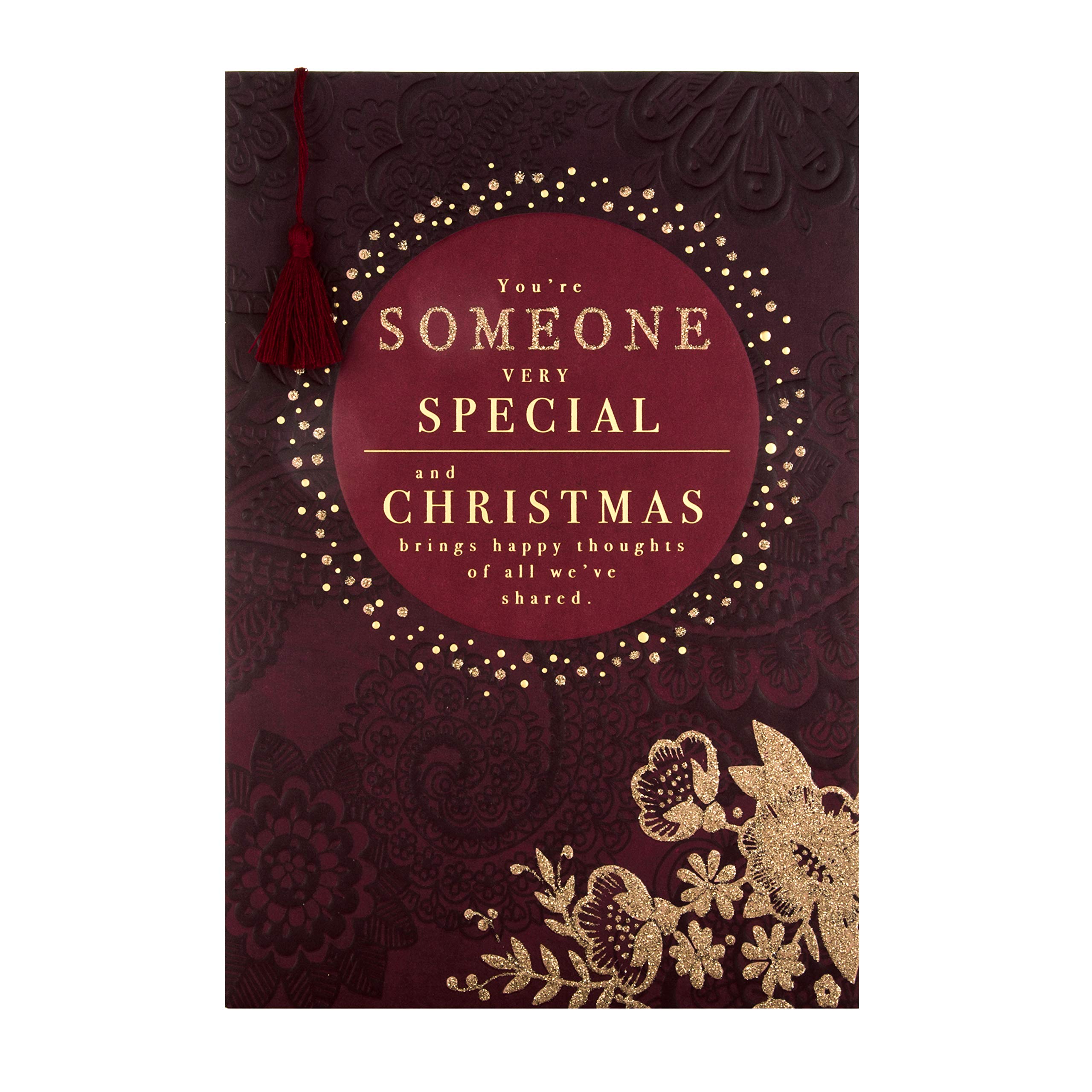 Hallmark Christmas Card for Someone Special - Traditional Gold Foil Design