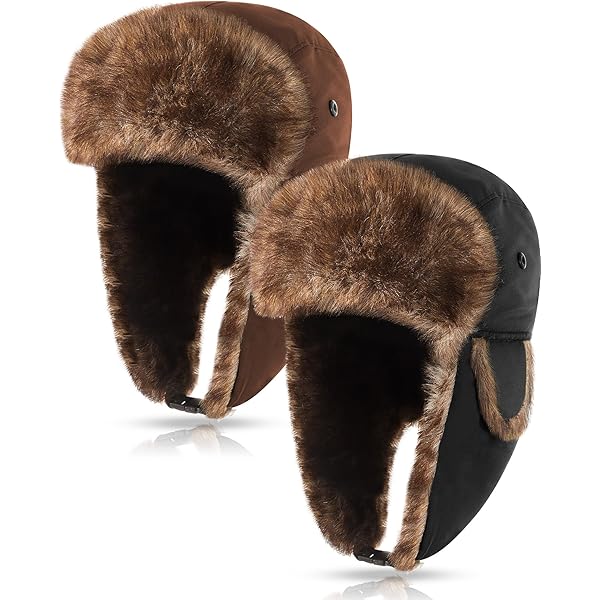 Ommda Gorra de Aviador para exteriörer, Sombrero de Soldado de Invierno Ushanka, Sombrero Con Orejeras Cálido de piel Sintética para Hombres y Mujeres, GRÅ, 62/XL