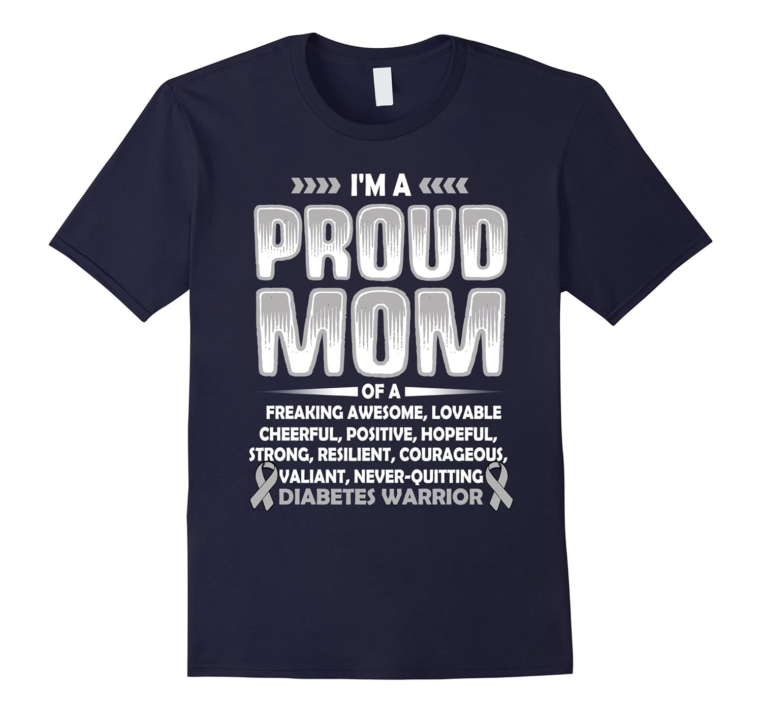 I'm a Proud Mom of DIABETES Warrior t shirt-ANZ