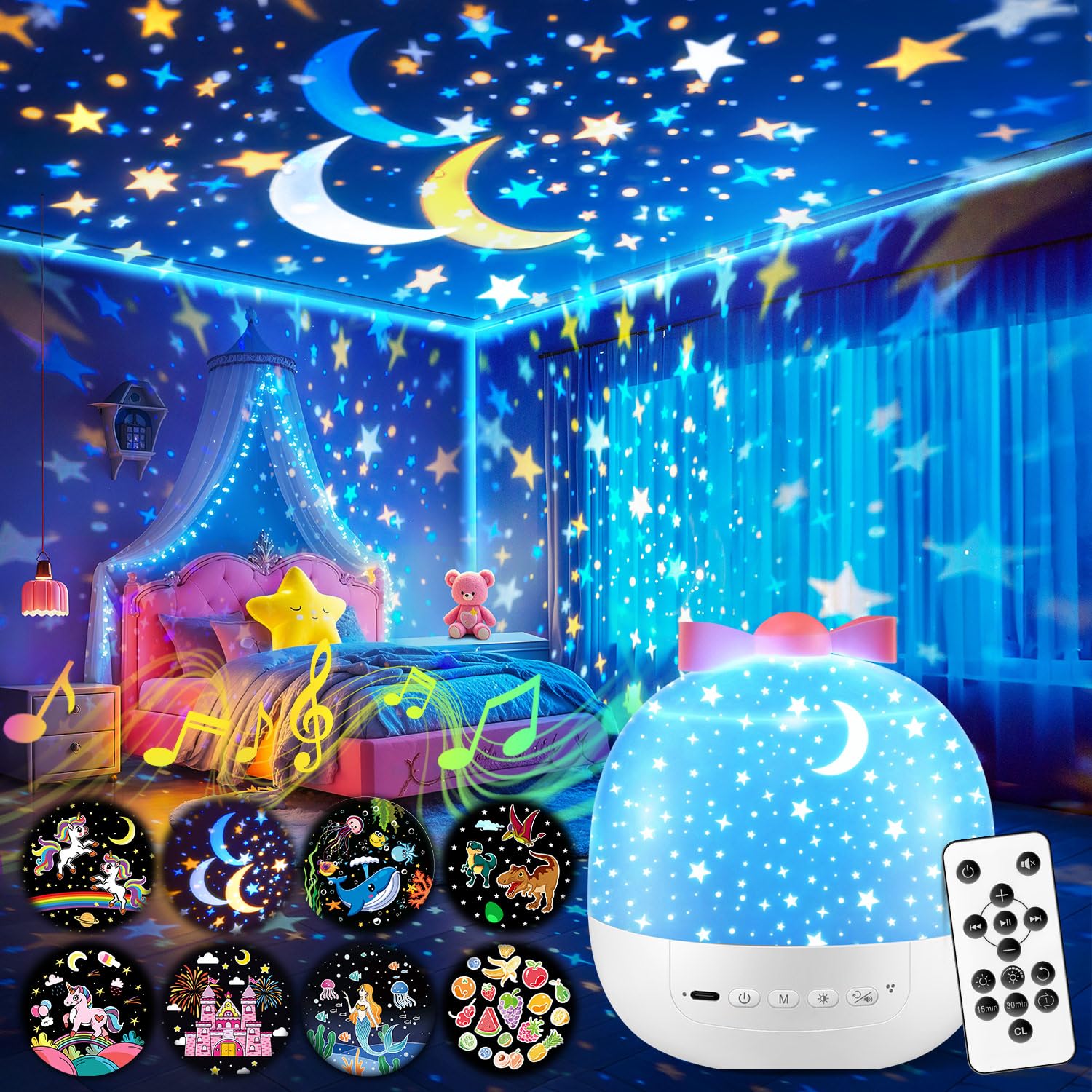 Photo 1 of ?GIFTS PACKAGE?Unicorn Gifts for Girls NightLight 15 Films+10 Music Soothing Sounds Machine Baby Night Light Projector, LED Star Lights for Ceiling Decor, Kawaii Unicorns Noise Machine for Girls Gifts