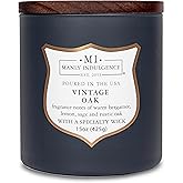 Manly Indulgence Vintage Oak Scented Candles for Men, 15 oz Wooden Wick, Premium Soy Blend Wax, 60H Burn, Candles for Home Scented - Made in The USA