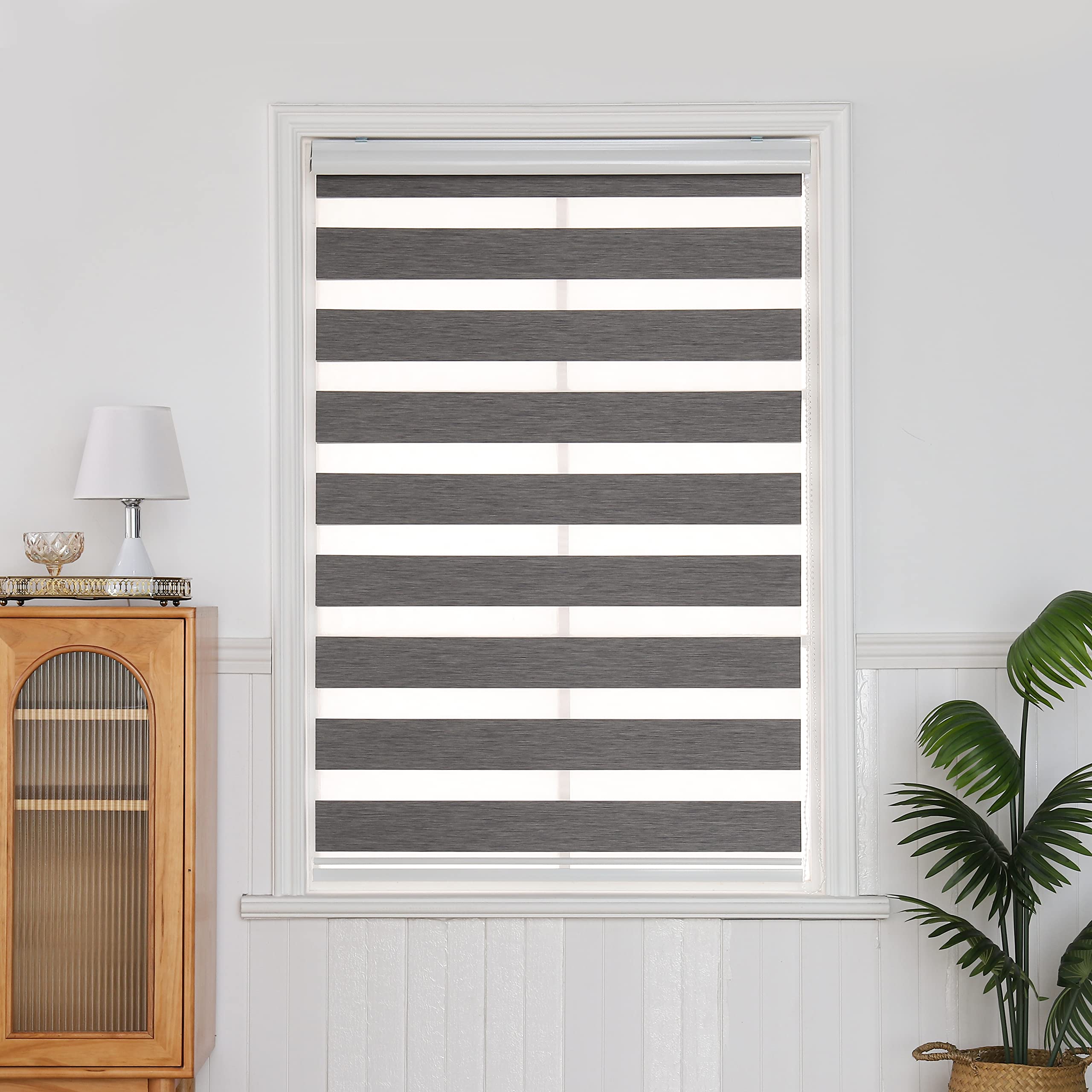 QiBoYuYe Day Night Blind Zebra Roller Blinds Blackout Window Curtain For Bedroom Door Windows Aluminium Cassette Translucent Vision Curtains (Grey Width 70cm X Height 150 cm)
