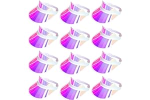 BEEVARN 12 Pack Sun Visor Hats Women UV Protection Clear Outdoor Beach Sports Golf Sunhat Party Cap