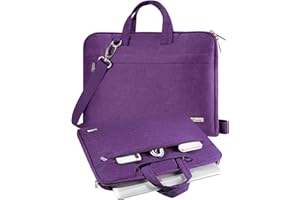 V Voova Laptop Bag Carrying Case 15 15.6 16 inch with Shoulder Strap for Women, Slim Computer Sleeve Compatible for MacBook Pro 15/16, Dell XPS 15, HP Asus Acer Lenovo Notebook, Purple