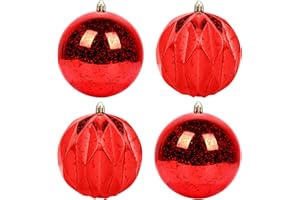 5TH LILY Extra Large Hanging Shatterproof Tree Ball Clear Christmas Ball Ornaments Decorative Mercury Ball with Tree Ornaments Hooks for Xmas Holiday Wedding Decoration