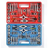Anfrere 80pcs Tap and Die Set for Cutting External and Internal Threads | SAE &amp; Metric Tap Die Wrench Set, Metric Standard M3 to M12 Coarse Fine Rethreading Threads Bits, NC, NF, NPT Repair Tools