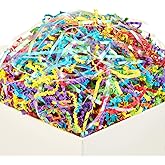 PAPER FAIR 1 LB Iridescent Rainbow Easter Grass Crinkle Cut Paper, Raffia Tissue Paper Filler Shred Strand Craft Bedding Cushion, Anniversary, Christmas, Birthday for Gift Basket Boxes