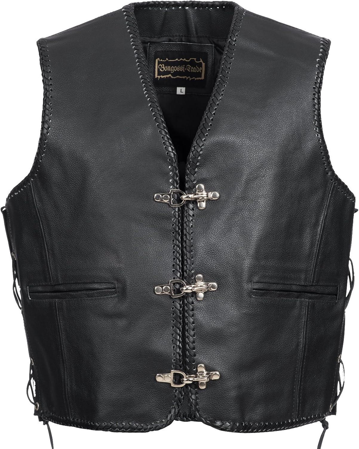 Herren Lederweste Weste Kutte Leder Biker Rocker Motorrad Clubweste